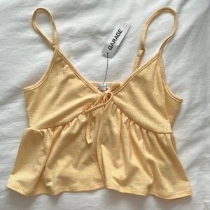 yellow cropped tank top